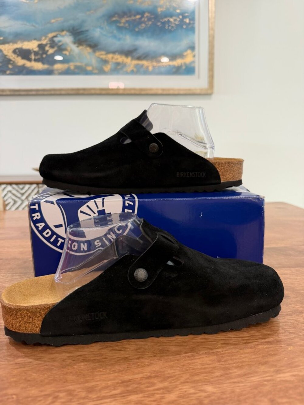 Birkenstock Boston Black Suede 10M/11.5W EU43 BNIB